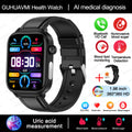 Smart Watch Medical Grade, Saúde Smartwatch, Diagnóstico Médico AI, Lipídios Sanguíneos, Ácido Úrico, Glicose Sanguínea, Voz, Chamada Bluetooth, ECG, PPG, Novo, 2025, Especial para você controlar sua pressão e sua diabetes direto da tela.