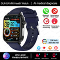 Smart Watch Medical Grade, Saúde Smartwatch, Diagnóstico Médico AI, Lipídios Sanguíneos, Ácido Úrico, Glicose Sanguínea, Voz, Chamada Bluetooth, ECG, PPG, Novo, 2025, Especial para você controlar sua pressão e sua diabetes direto da tela.