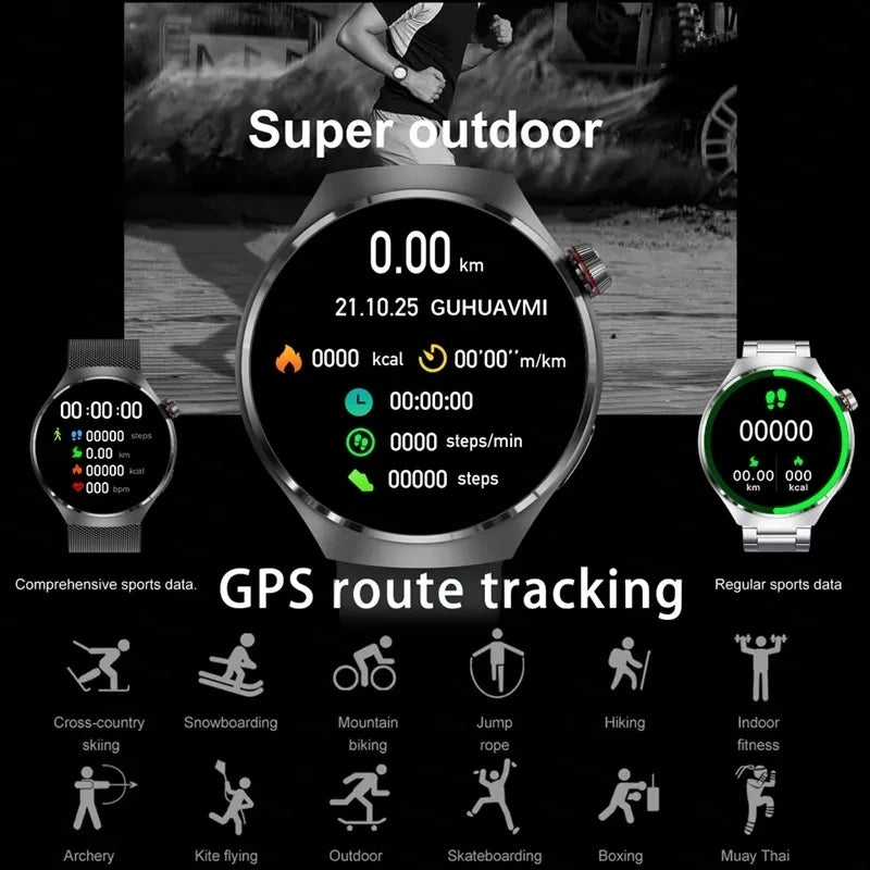 Para huawei gt4 pro relógio inteligente masculino 4 pro amoled tela hd bluetooth chamada gps nfc freqüência cardíaca açúcar no sangue smartwatch 2024 novo