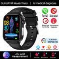 Smart Watch Medical Grade, Saúde Smartwatch, Diagnóstico Médico AI, Lipídios Sanguíneos, Ácido Úrico, Glicose Sanguínea, Voz, Chamada Bluetooth, ECG, PPG, Novo, 2025, Especial para você controlar sua pressão e sua diabetes direto da tela.